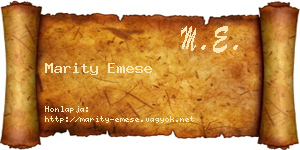 Marity Emese névjegykártya